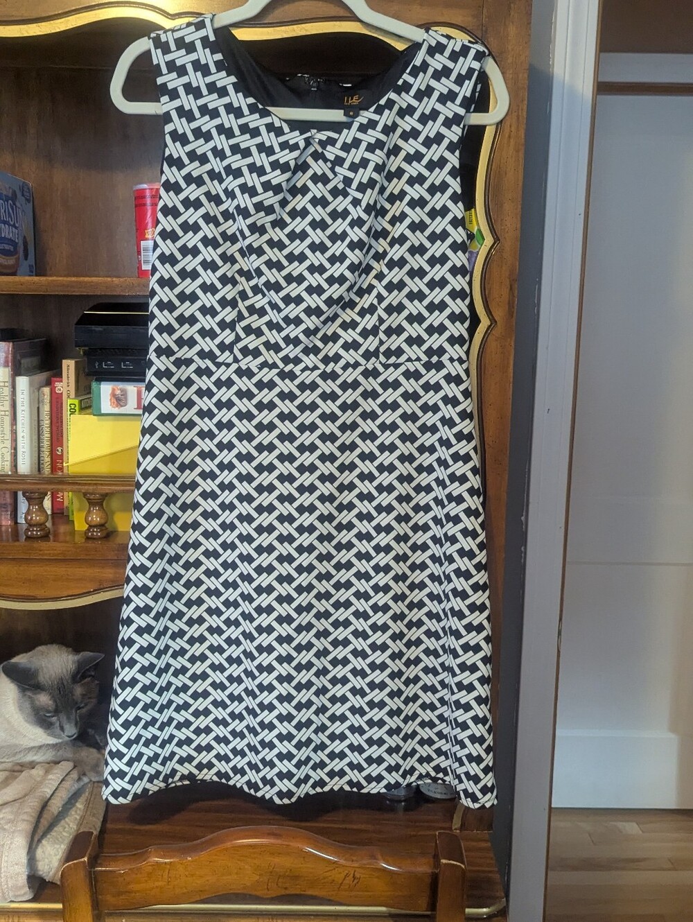 Black & White Geometric A-Line Dress